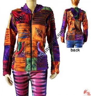 Razor cut and hand paint patch jacket1