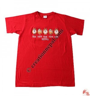 Yak and yeti embroidery t-shirt