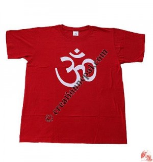 Printed OM cotton t-shirt