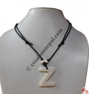 Letter Z Bone Pendant