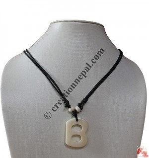 Letter B Bone Pendant