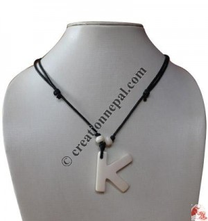 Letter K Bone Pendant