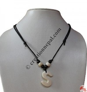 Letter S Bone Pendant