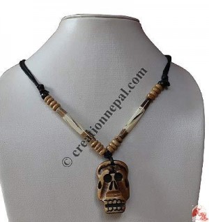 Skull Cut out Bone Pendant