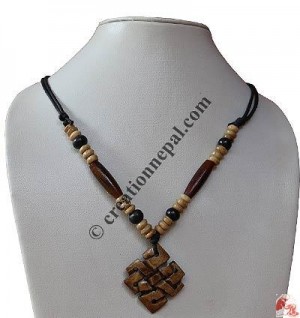 Endless knot brown pendant