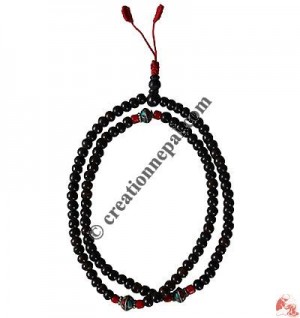 Decorated plain bone beads Mala