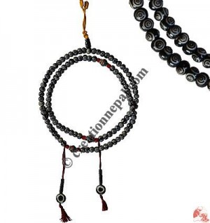 Chakra carved bone beads mala