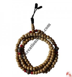 Plain 8 mm beads decorated mala