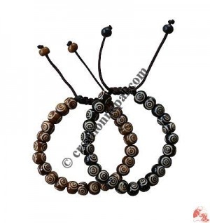 Chakra carved beads wrist band