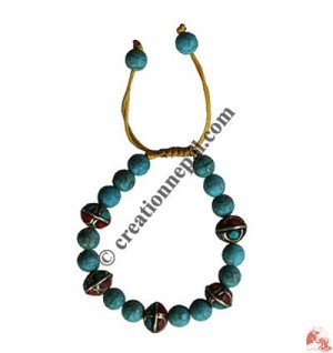 Turquoise beads wristband