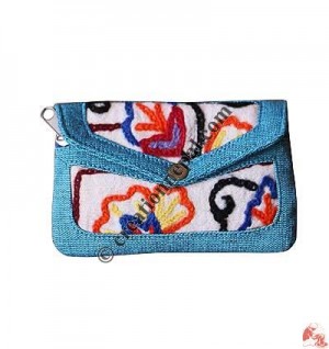 Embroidered medium flap purse