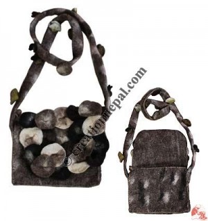 Natural mixed color flap bag