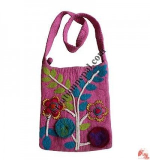 2-Flower and needle-felt  leaves Bag