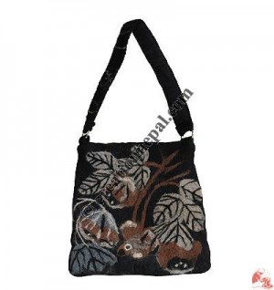 Needle-felt stem and leaves Bag