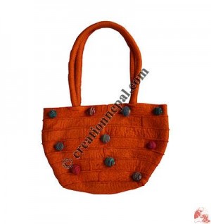 Swirl balls decorated felt tote Bag