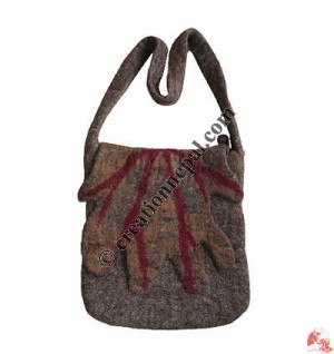Unique leaf flap felt Bag