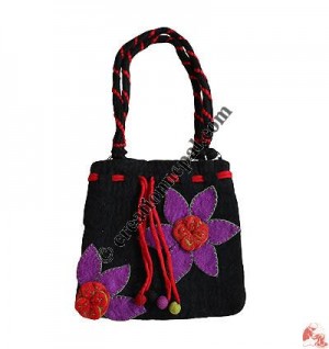 2-Flower felt string deco Bag