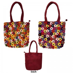 Flowers decorated Felt Tote bag
