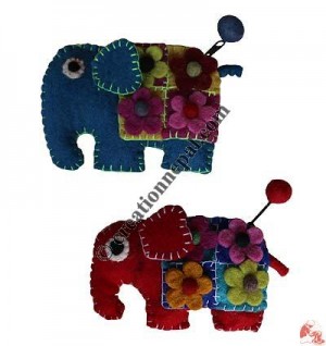 Elephant Cutout Felt Coin Purse