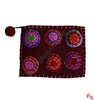 Raised Roundel Felt Coin Purse