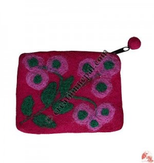 Needle-felt Flower Coin Purse2