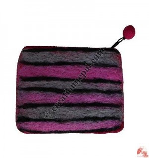 Needle-felt Stripes Coin Purse