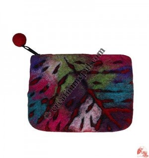Leaf design Felt Coin Purse