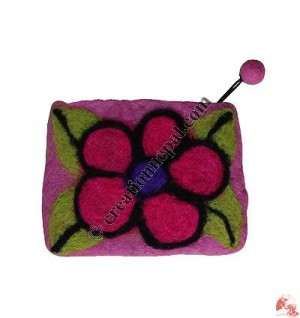 Needle-felt Flower Coin Purse3