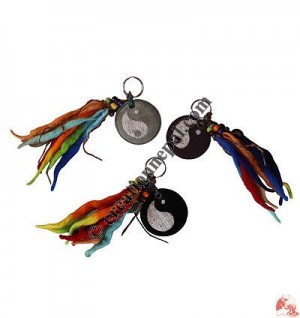 Hemp-suede Ying Yang Keyring
