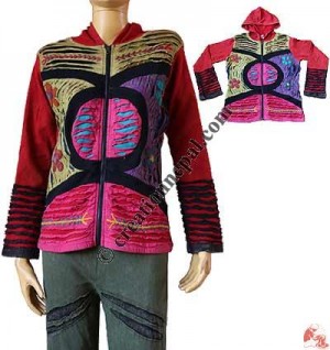 Razor-cut hand Emb. colorful Jacket