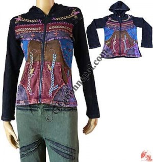 Unique patch hand emb. Jacket