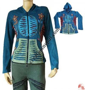 Razor-cut patch Hand Emb. Jacket