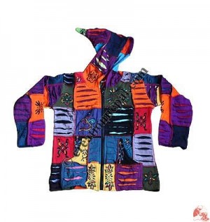Kids jacket razor cut and brush paint