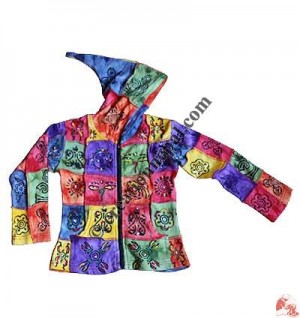 Kids tie-dye patches brush painted Jacket