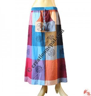 Block print multicolor skirt