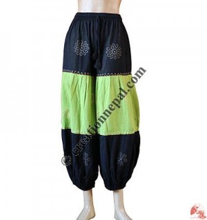 Cotton 3-part joined block print trouser