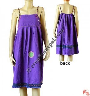 Fine cotton plain halter dress