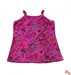 Printed rib Emb. tank top
