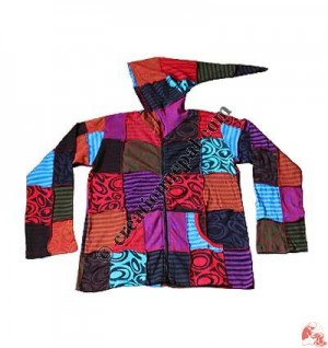 Printed patch over-lock rib Jacket