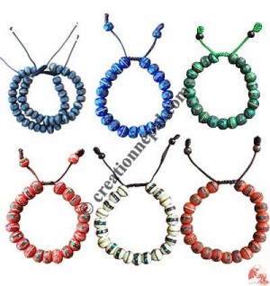 Assorted bone beads wrist band