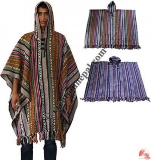 Colorful gheri cotton poncho
