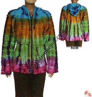 4-color razor-cut rib hoodie
