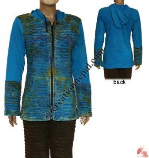 Colorful layer razor-cut rib jacket