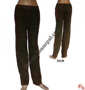 Front razor-cut rib Dark-Green trouser