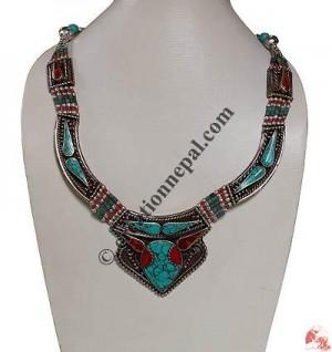 Turquiose-colral Tibetan necklace3