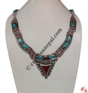 Coral-Turquoise Tibetan necklace4