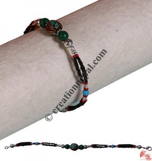 Antique look colorful beads bracelet