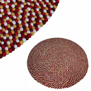 Felt balls round rug1 - 200 cm