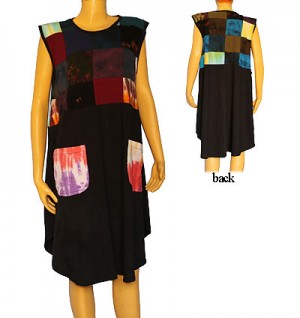 Sleeveless patch work sinkar dress