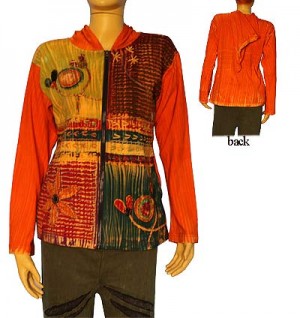 Razor-cut patch hand emb brushed rib Jacket